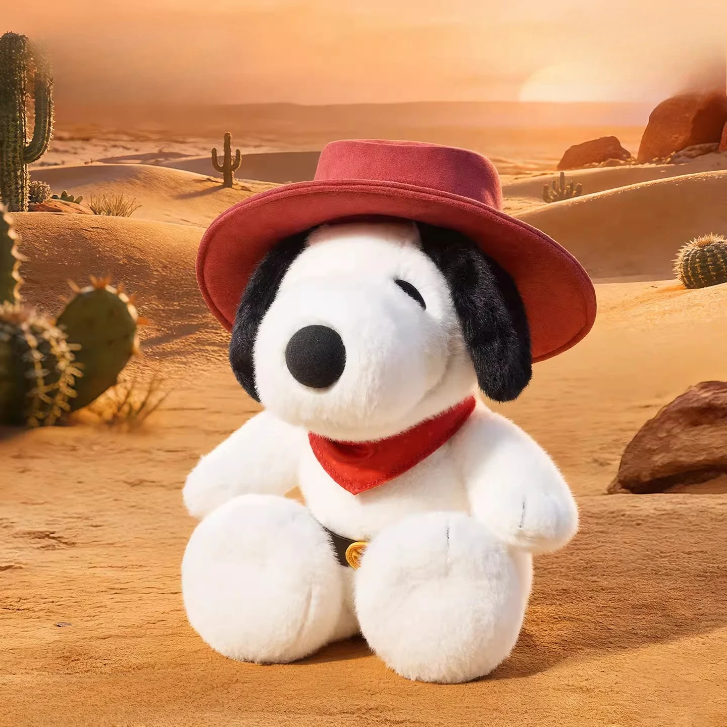 

Snoopy Western Cowboy Series Sitting Figure Cute Cartoon Collectible Doll Kawaii Desktop Ornament Gift for Fans