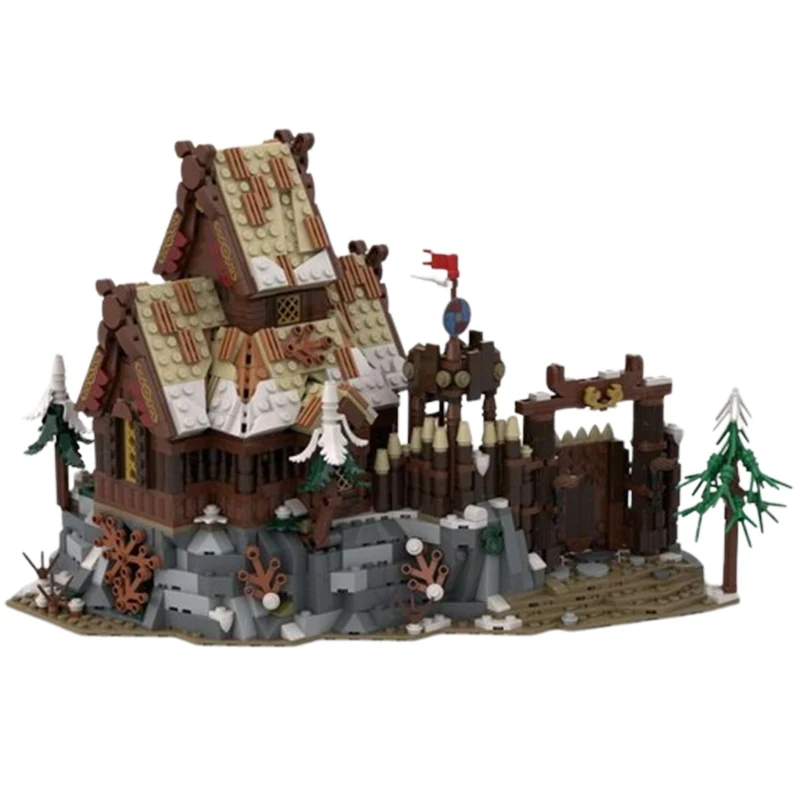 Spot Small Particle Assembly MOC-182537 Medieval House Modular 1991pcs Children's Puzzle Toy DIY Model Creative Gift Ornament