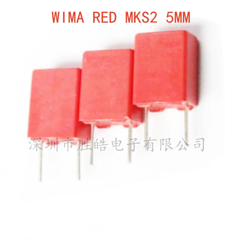 (2PCS)WIMA RED MKS2 5MM  50V 63V 100V 250V0.1UF 1NF 0.01UF 1UF 1.5UF 10UF 22NF 2200PF 0.22UF 2.2UF P5 Film Capacitor Hi-Fi Audio