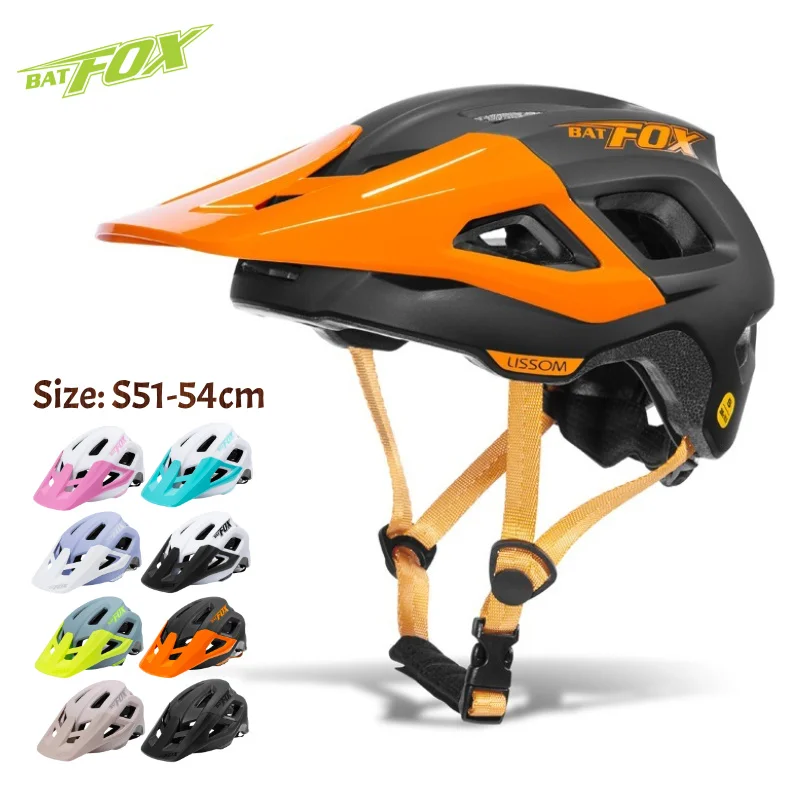 BATFOX Kids Cycling Helmet S Size51-54cm Ultralight Off-Road MTB Bicycle Helmets Children Youth Outdoor Sports Balance Bike Gear