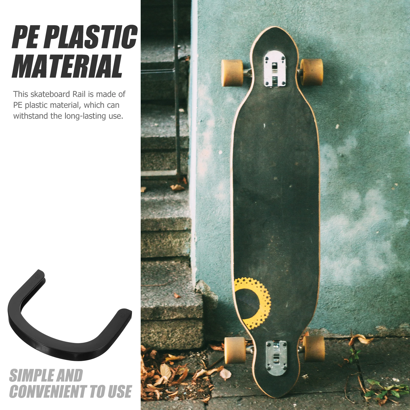 

Wear-Resistant Skateboard Rail Anti-Collision Durable Replacement Strip Longboard Deck Rail Sturdy Skateboard Accessory