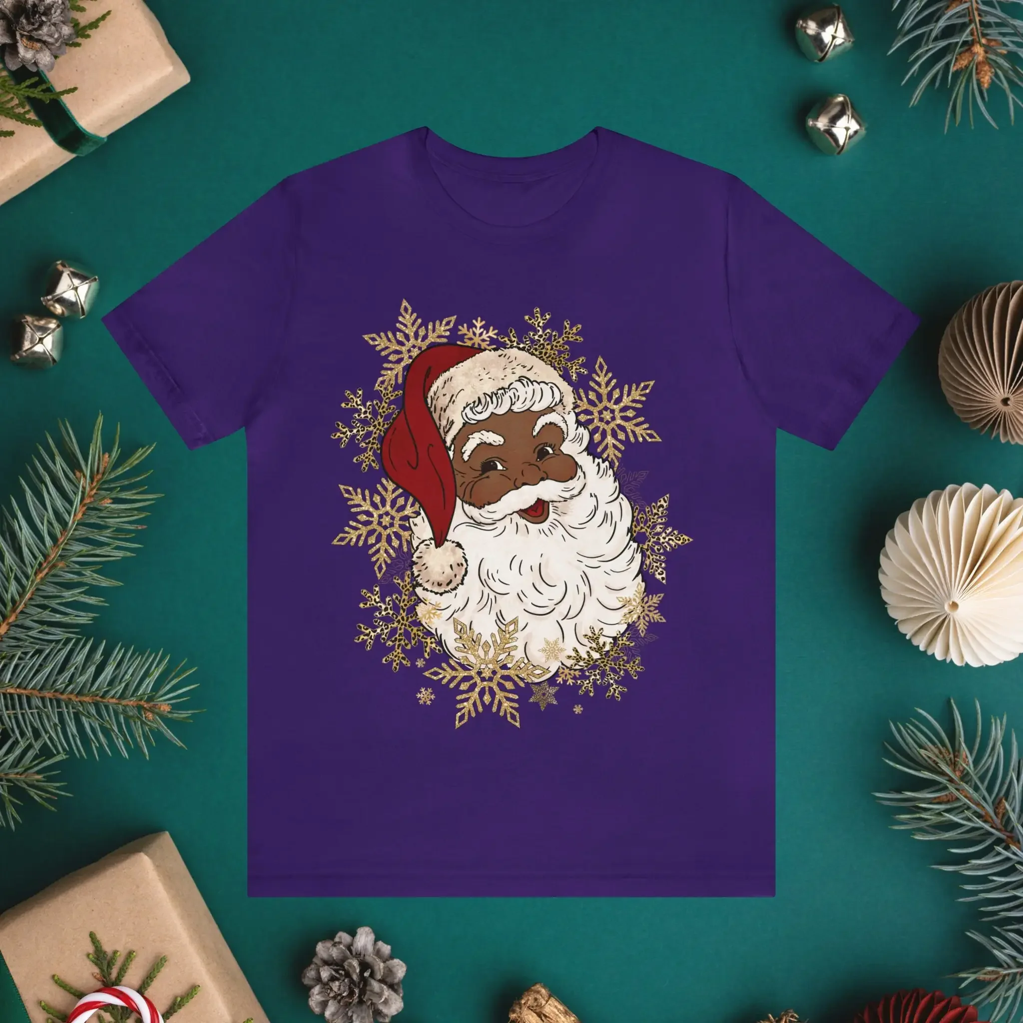 Black Santa Claus Christmas T shirt Vintage African American Retro Diverse Holiday Apparel