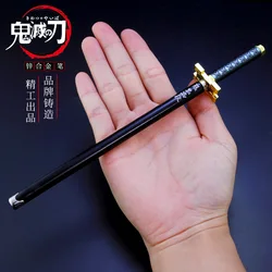 20Cm Anime Demon Slayer Zwaard Model Gel Pen Kimetsu Geen Yaiba Tanjirou Wapen Black Refill Cosplay Prop Student Gift doos Pakket