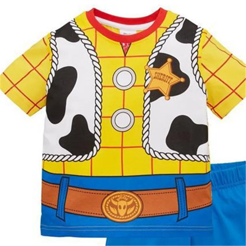 Children\'s Short Sleeve Toy Story Hoodie Casual Costume Boys Cosplay Halloween Costume Home Leisurewear Summer Outing Shorts Set