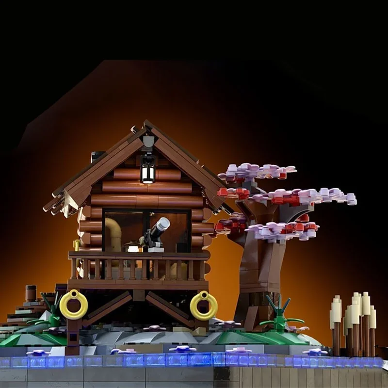1587 pièces MOC Maison de cabane en bord de lac Whispering Pines, modèle iconique, cadeau de Noël, blocs de construction, architecture, idée de jouet DIY, briques pour enfants