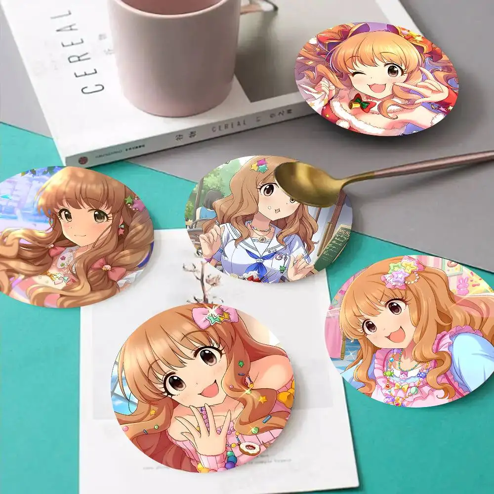 1pc Kirari Moroboshi Idolmaster Wooden Coaster Colour Printing Cup Mat Home Desk Decoration Gifts