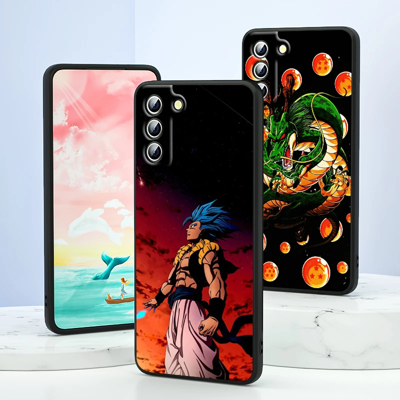 Japanese Art D-Dragon Ball Z For Samsung Galaxy S24 S23 S22 S21 S20 FE S10 S10E Plus Ultra Pro Lite 5G Black Phone Case