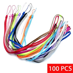 100Pcs Long Neck Hanging Rope Fine Lanyard Safety Rope For Keys ID Card Holder Phone Camera Wholesale of Simple Colored Keychain
