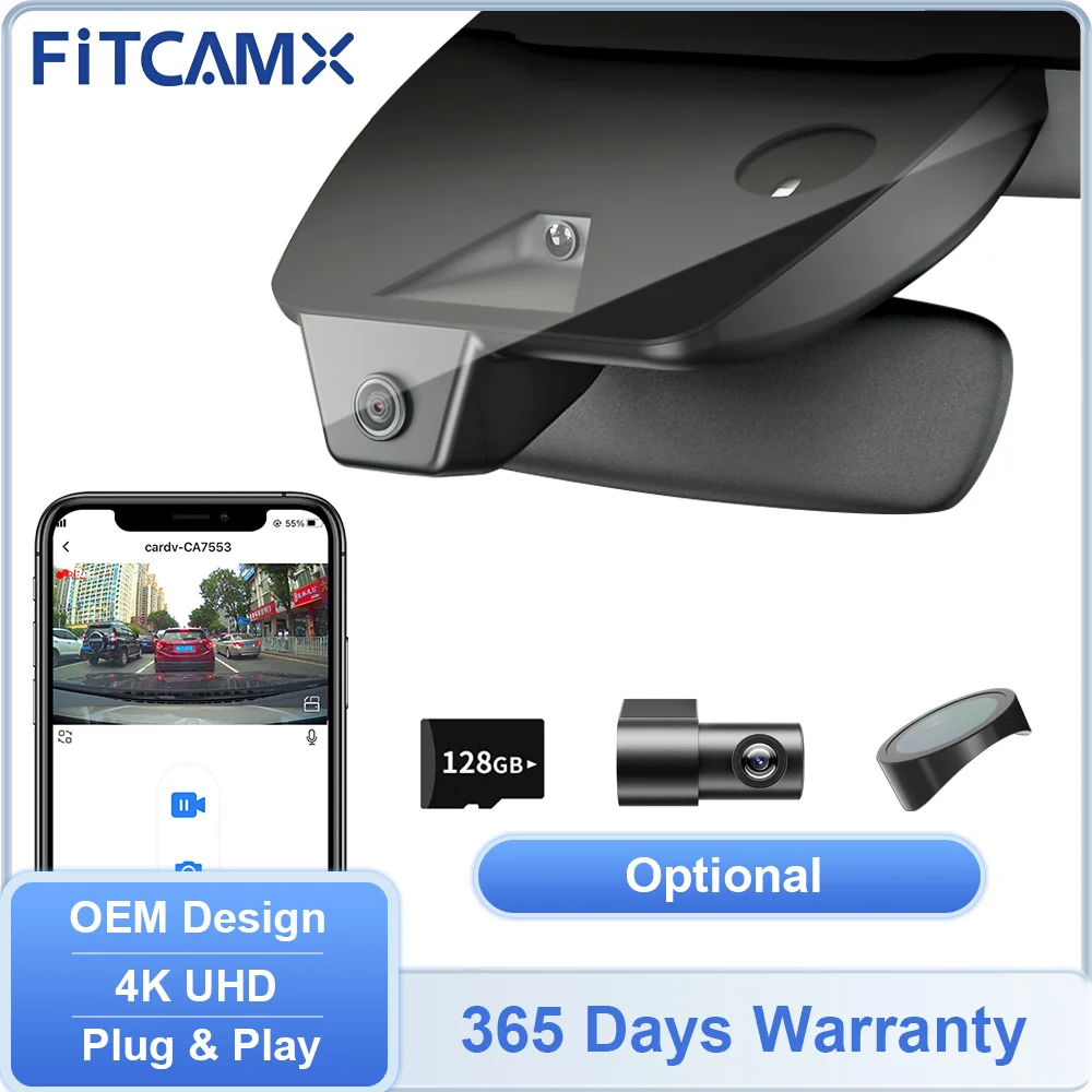 FITCAMX Driving Dahcam for Mazda 3 2019-2026 / Mazda 6 2018-2025 / CX5 CX-3 2014-2025, 4K Front 1080P Rear Camera Has WIFI DVR