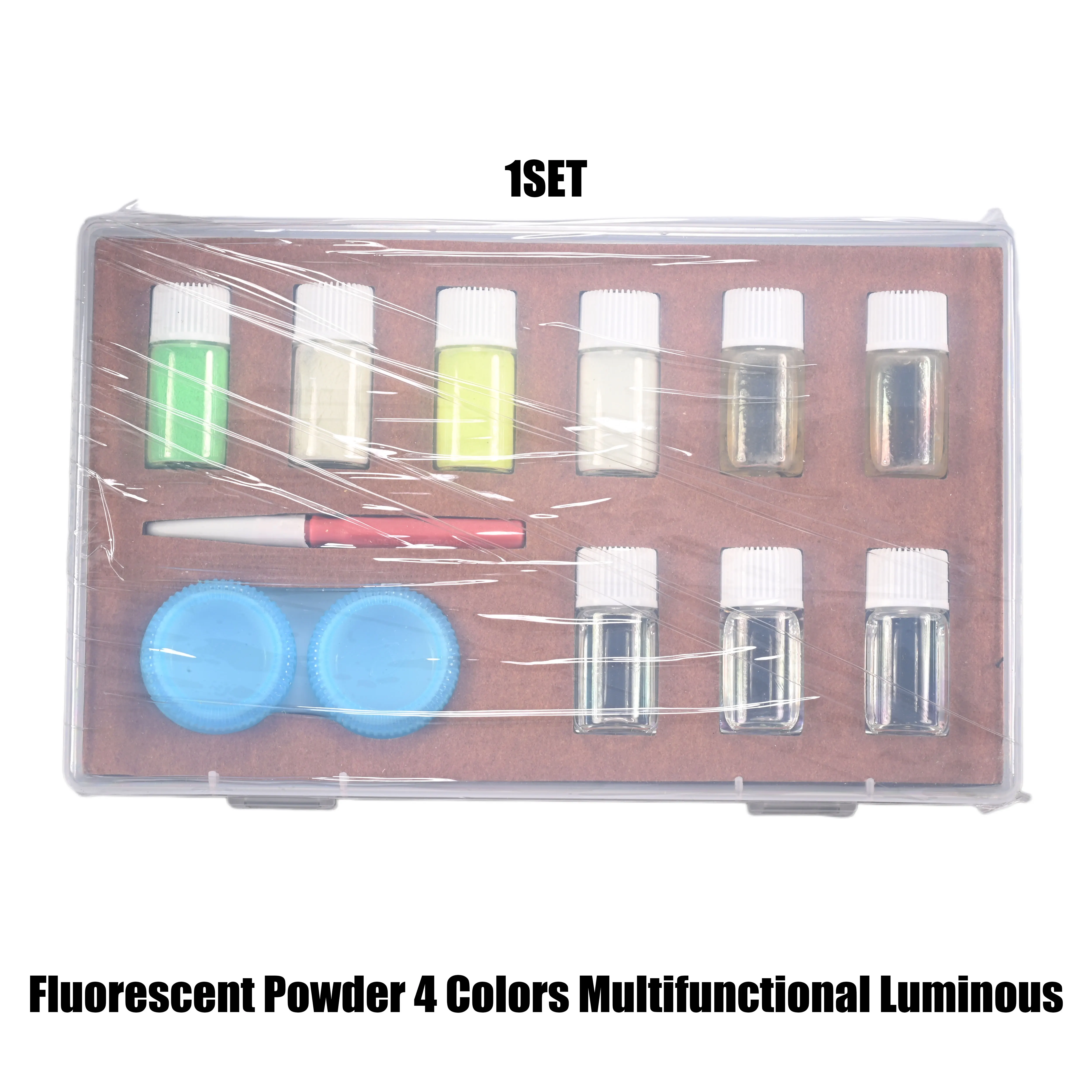 Watch Repairing Fluorescent Powder 4 Colors Multifunctional Luminous Powder Kit with Tray Pen Watch  Repair Tool for 5580