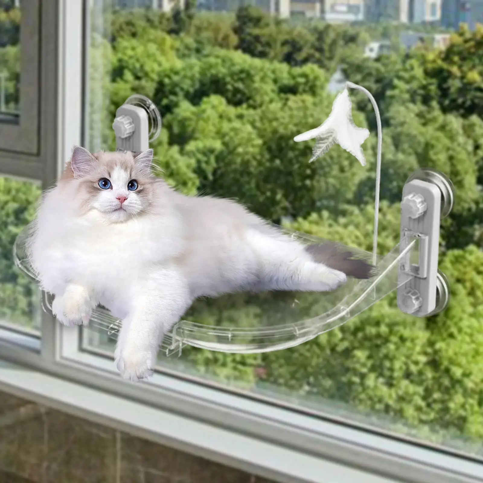 Cat Window Perch for Indoor Cats for Large Cats Easy to Clean Suction Cup Cat Window Bed Cat Window Hammock Foldable Window Seat