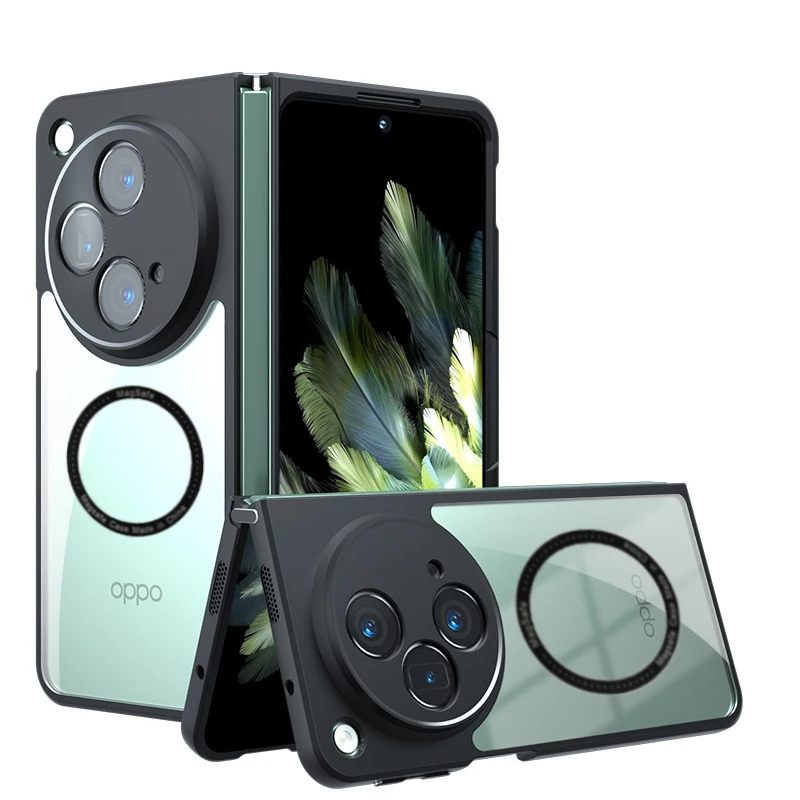 For OPPO Find N3 Case Transparent Hard Coque For Find N3 N 3 Cover MagSafe Magnetic Wireless Charging Phone Case