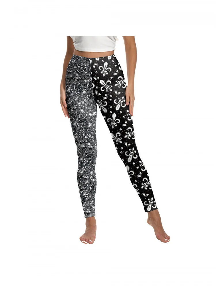 2026 carnaval feminino impresso pena apertado calças de yoga digital floral calças longas leggings spor base camada