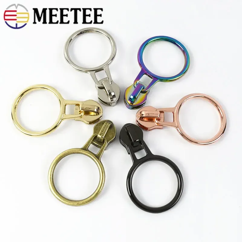 5/10/20Pcs 5# Zipper Sliders for Nylon Zips O Ring Zippers Pulls Jacket Bag Repair Kits Zip Head Puler DIY Sewing Accessories