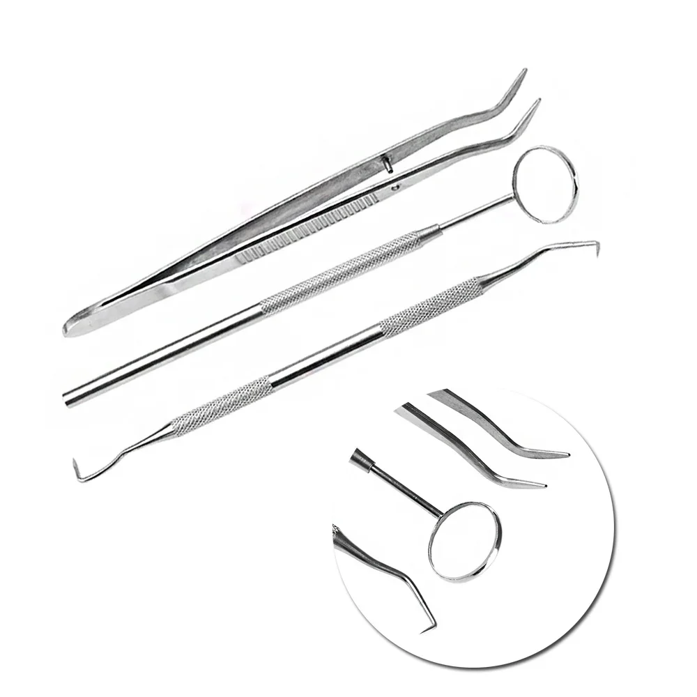 Stainless Steel Dentist Prepared Tool Box Dental Tools Kit Dental Mirror Probe Tweezer Dental Oral Care Instrument Dentistry Sup