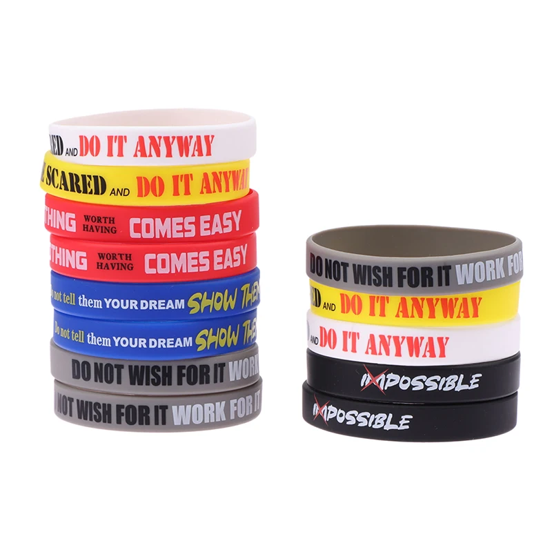 30Pcs Motivational Wristbands For Men Women & Teens Silicone Bracelets With Inspirational Quotes Men's Unisex Adult Design