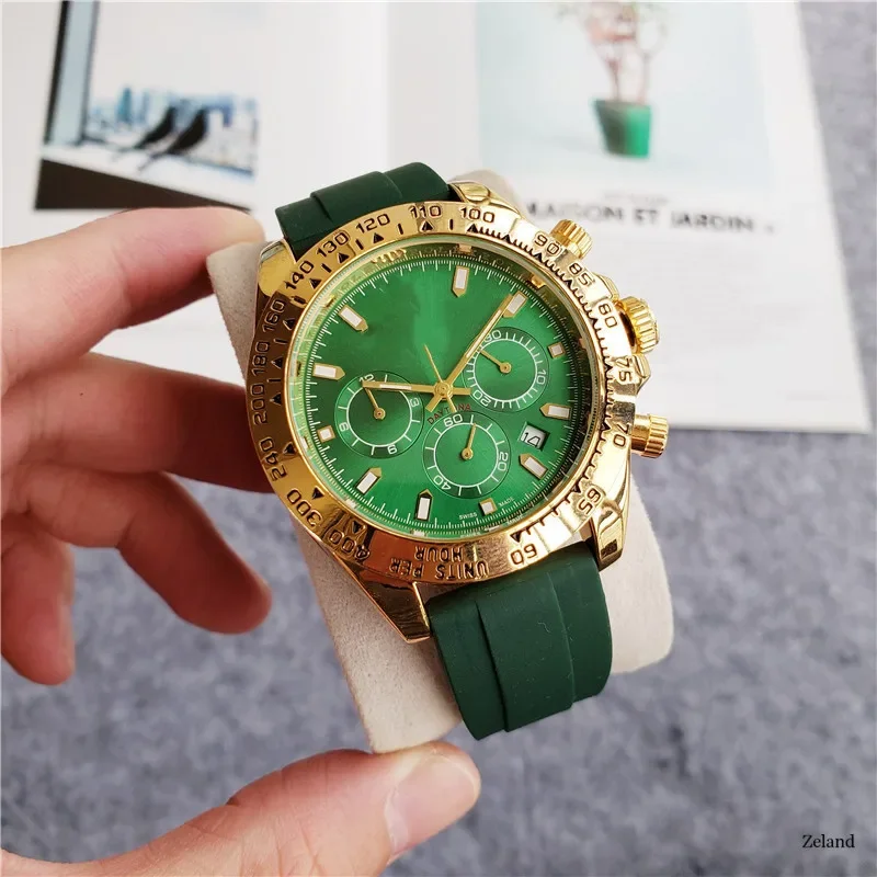 2025 famoso relógio de quartzo para homens luxo cronógrafo moda safira na moda elegante esportes masculino banda aço relógios pulso