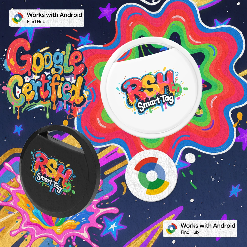 RSH ยี่ห้อของแท้ Android GPS Tracker ทํางานร่วมกับ Google's Find Hub Pet Locator สําหรับ Xiaomi Samsung สมาร์ทแท็กสําหรับกระเป๋าสตางค์ Bikc Finde
