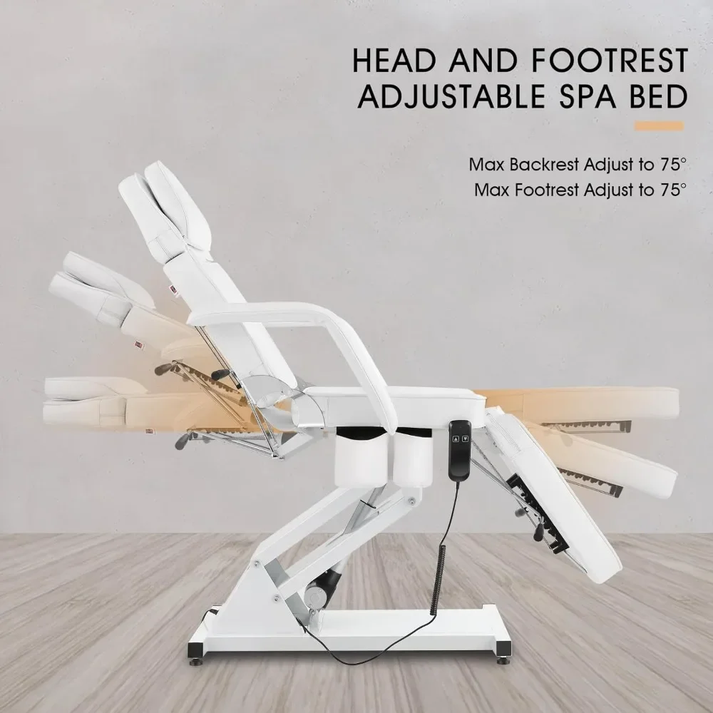 

A Hand Massage Table Electric Height Adjustable Massage Bed Facial Bed Lash Bed for Eyelash Extensions Salon Chair (White)