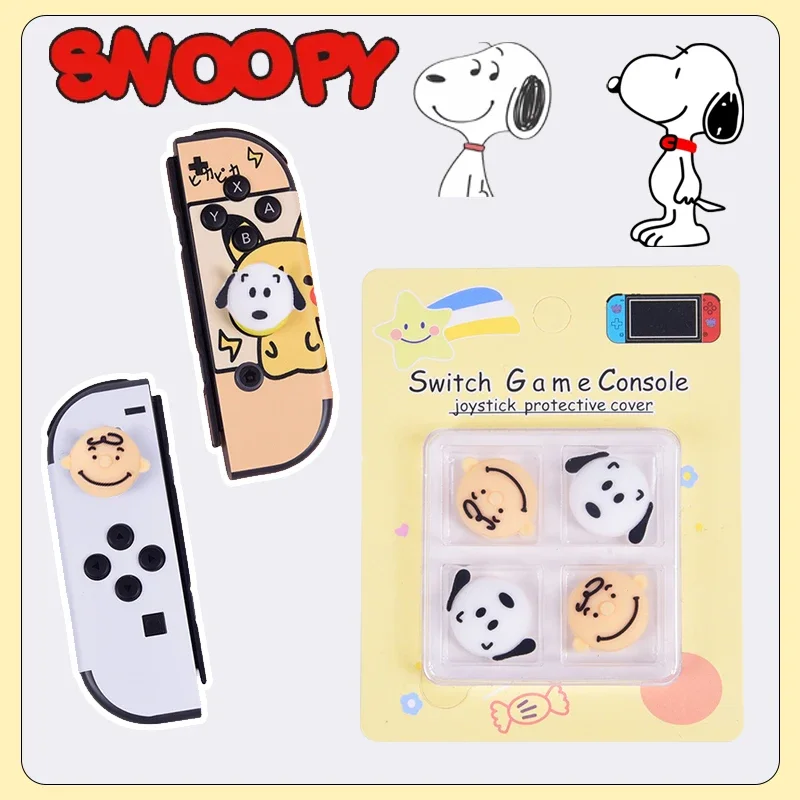 Snoopy Thumbstick Silicone Button Non-slip Cap Joystick Cover for Nintendo Switch Joy-Con Controller Game Console Accessories