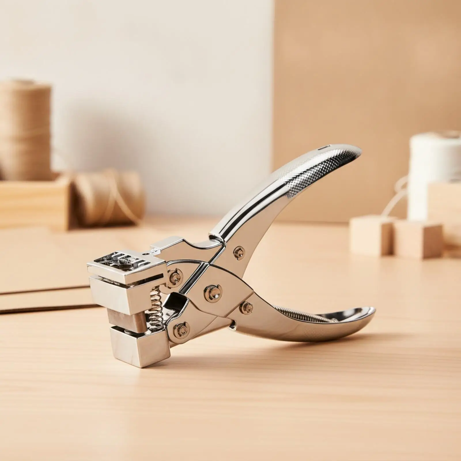 Strong Manual Hole Punch Tool for Cardboard Paper Leather Craft with Molded Handle Grip Clean Hole