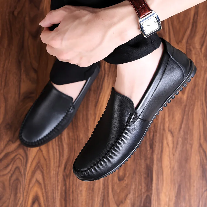 Full Grain Leather Loafers Men's Handcrafted Stitching Comfort Footbed All Day Walking Shoes Urban to Trail Transition