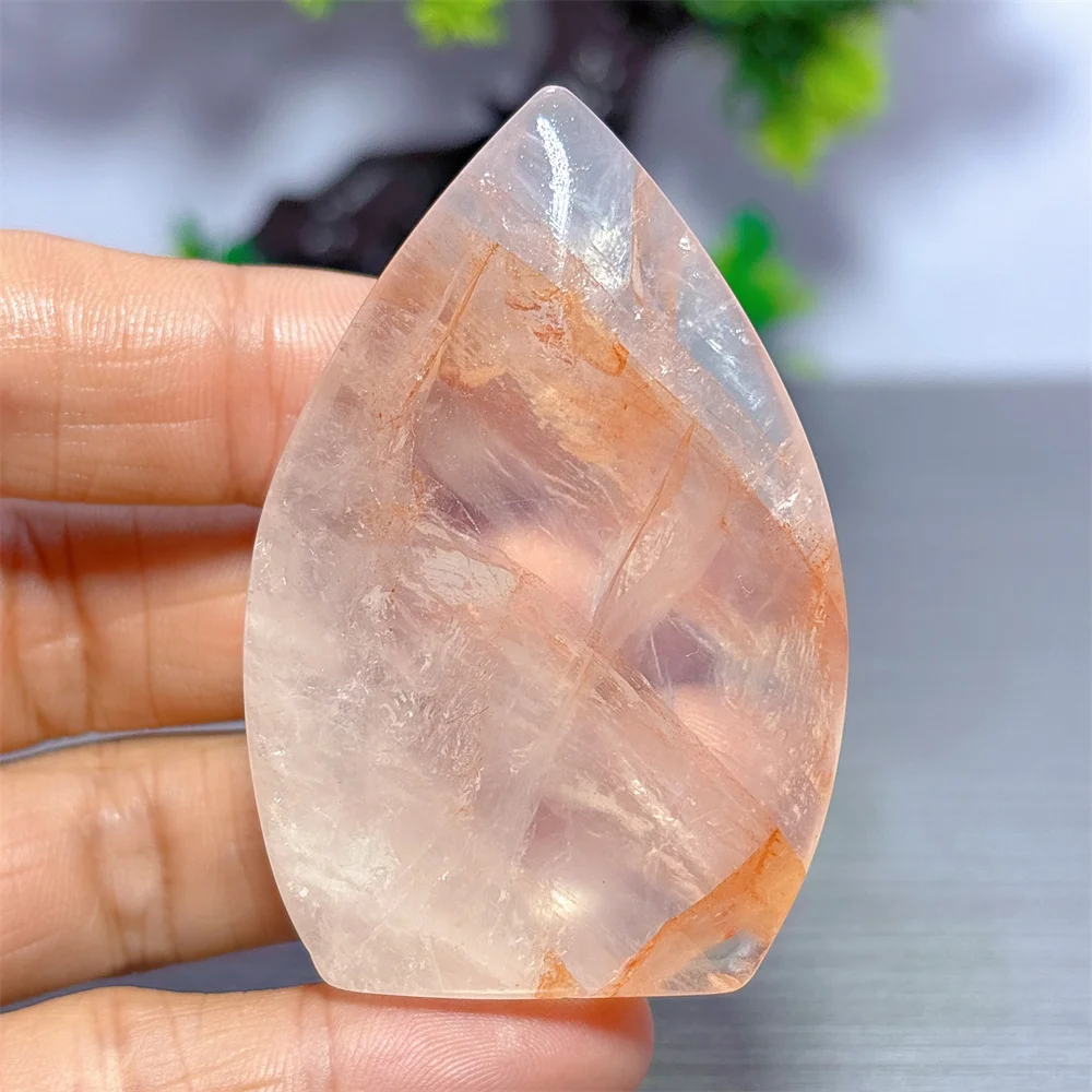 Fire Quartz Free Form Natural Crystal Home Decor Items Room Decor Lucky Auspicious Quartz Stone Garden Healing Energy Love Gifts
