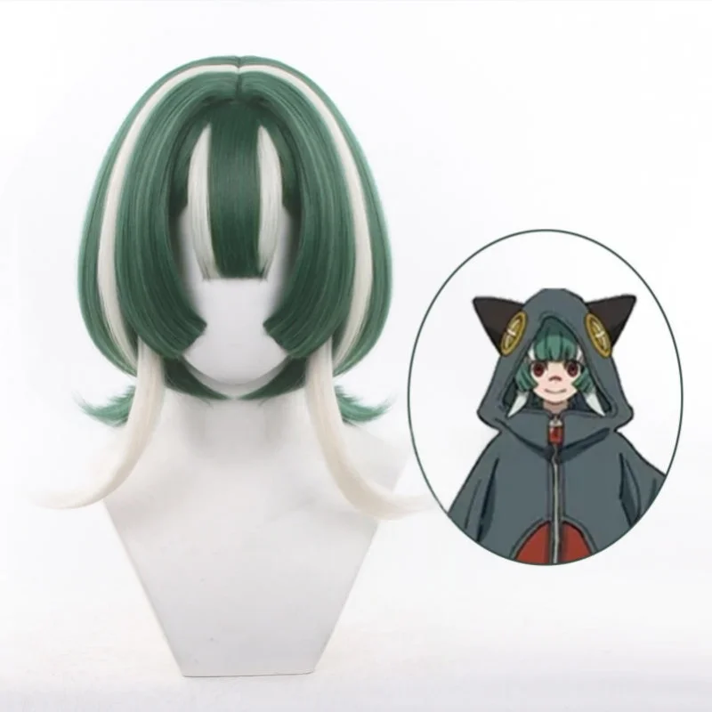 

Аниме-парик Guita Hebby Fantasia для косплея, зеленый с белым, смешанный цвет, парики Guita для мужчин и женщин, термостойкие, из синтетических волос, парик для Хэллоуина