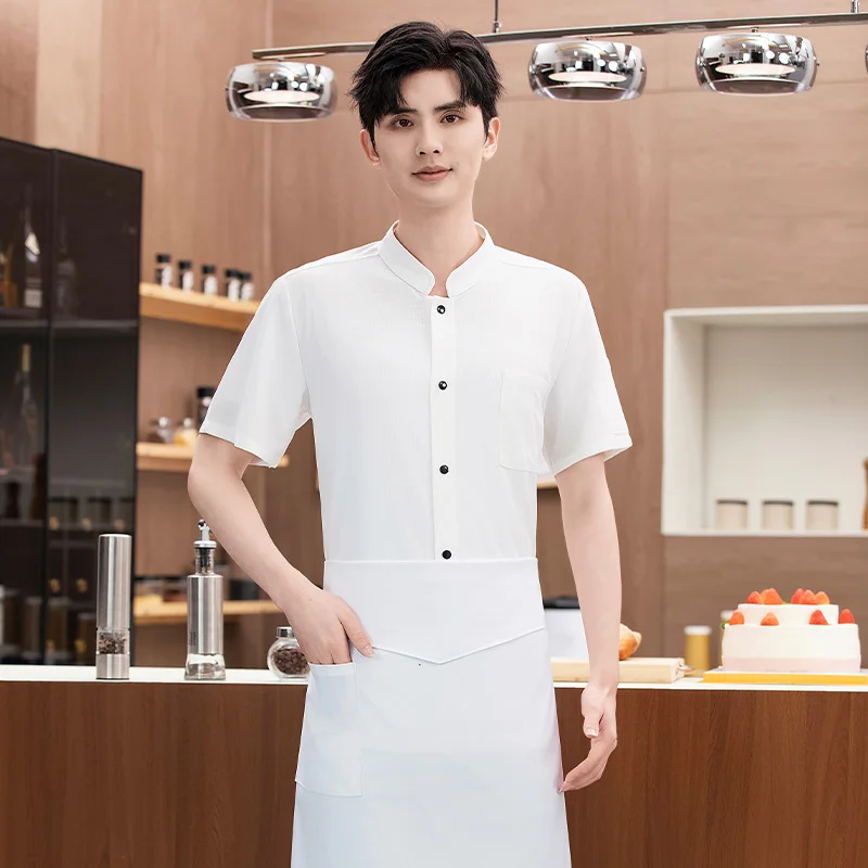 Breathable mesh Kitchen Cooking Costume Pizzaiolo Chef Uniform Restaurant Cook Jackets Bakery Cafe Waiter Waitress Work clothes