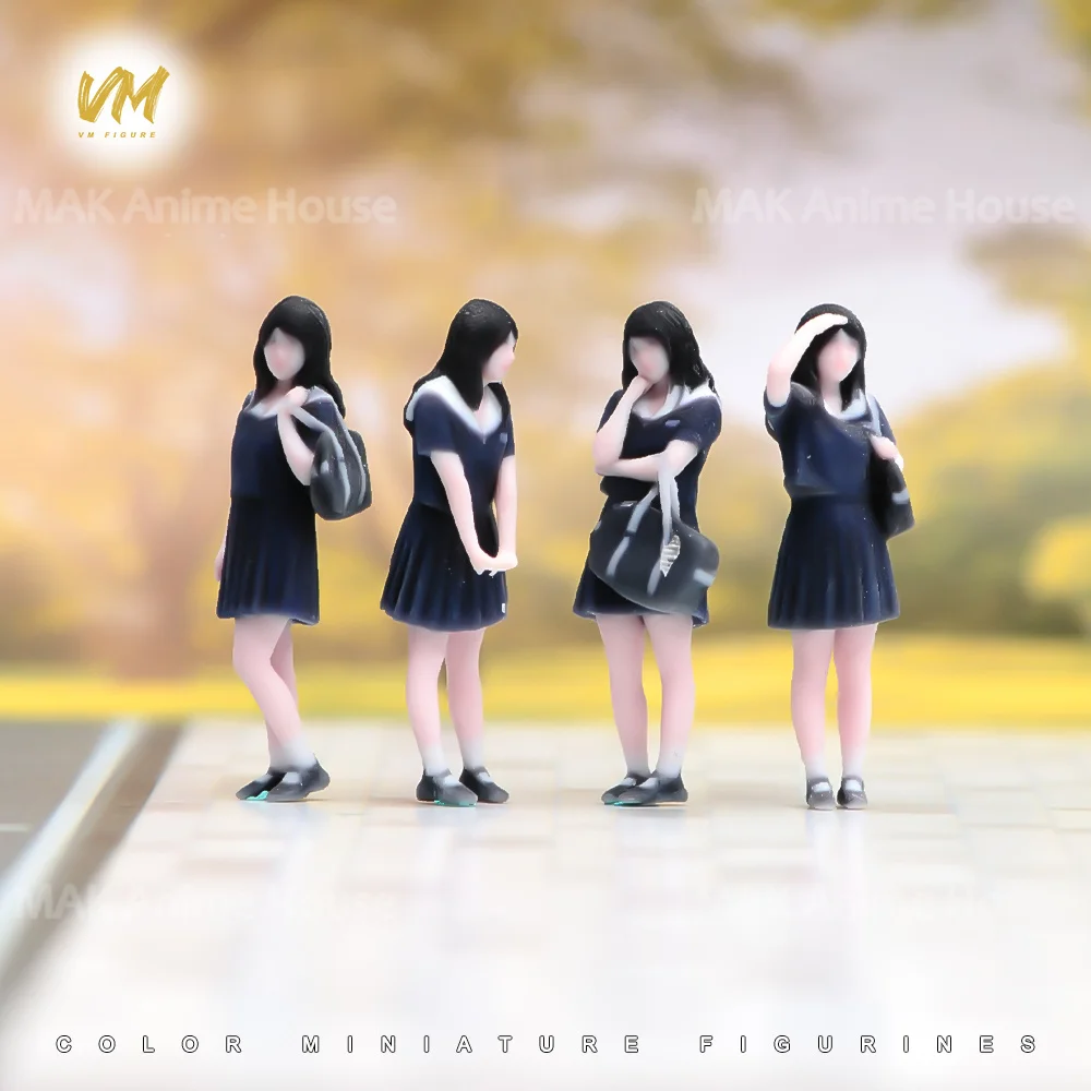 1/64 Giapponese JK Studente Ragazza Sexy Regina Femminile Assassino 3D Stampa Puntelli Figure Modello Realistico Scena Creativo Auto Bambole Giocattoli