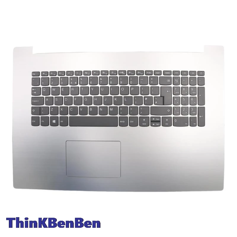 

UK English Keyboard Platinum Grey Upper Case Palmrest Shell Cover For Lenovo Ideapad 330 17 17IKB 17AST Laptop 5CB0R20162