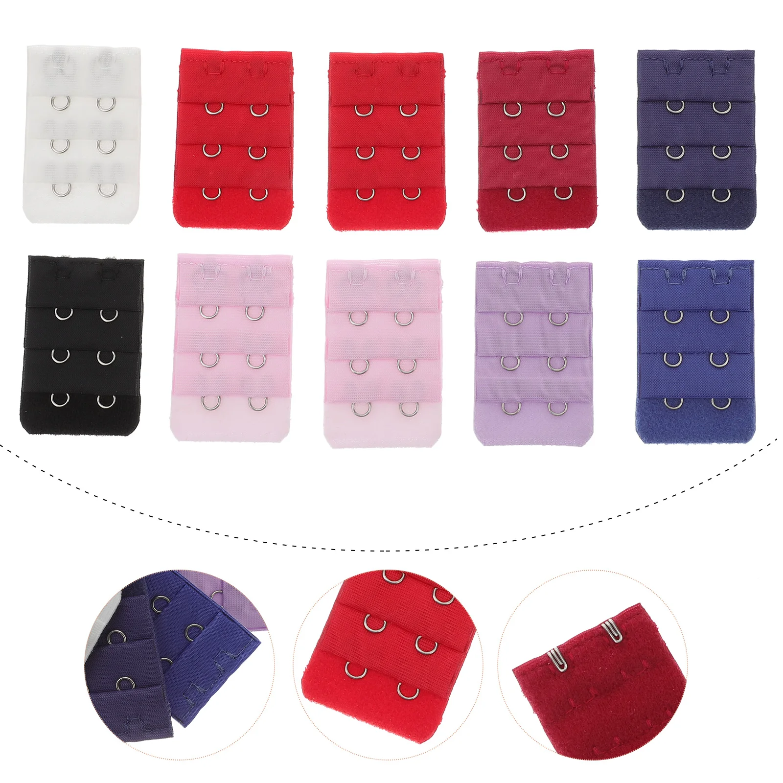 

10 PC Buckle Straps Women's Lingerie Extension Button Brassiere Extenders Belts