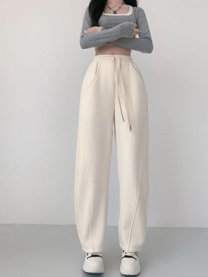 Autumn Winter Women Casual Sports Pants Fashion Warm Sweatpants Baggy Thick Joggers Trousers Female Sporting Clothing Y2k Korean