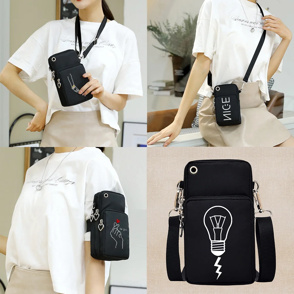 

Universal Mobile Phone Case Crossbody for IPhone 13 12 11 Pro Max Case White Picture SeriesSport Arm Purse Shoulder Bag