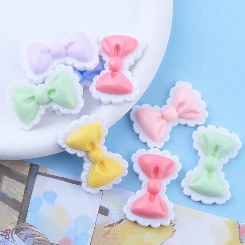 10Pcs Colour Butterfly Buckle Resin DIY Barrette Icebox Mobile Phone Case Decoration Materials Crocs Cream Glue Flat Back Resin