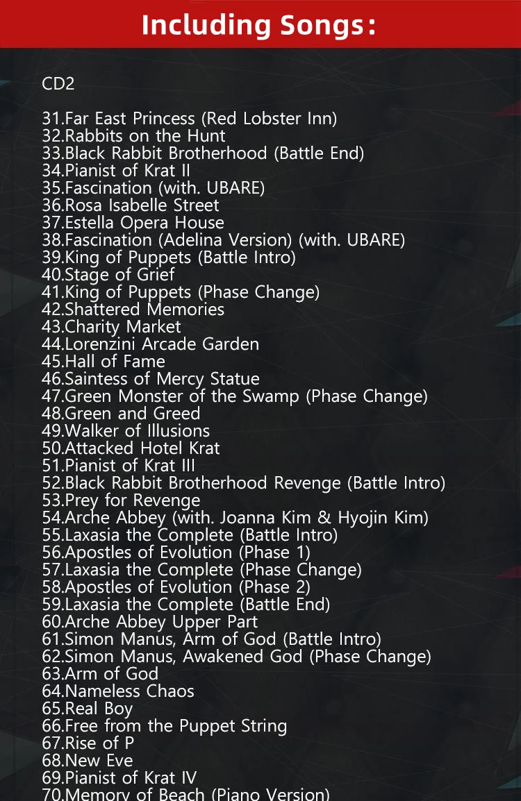 Jeu mensonges de P musique CD plus grands succès OST Album Service divin 2 pièces enregistrement de musique Cosplay baladeur voiture pistes sonores boîte fête musique