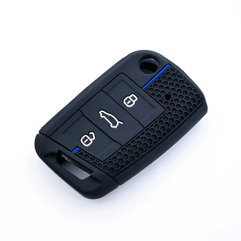 غطاء حافظة مفتاح السيارة عن بعد لسيارة VW Golf 7 GTI POLO T-Cross T-Roc Touran Tiguan Skoda Octavia Rapid Kodiaq Fabia Seat Ibiza Leon #4