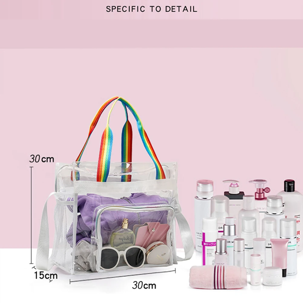 PVC Transparent Yoga Gym Bag Waterproof Women Outdoor Sports Fitness Handbags