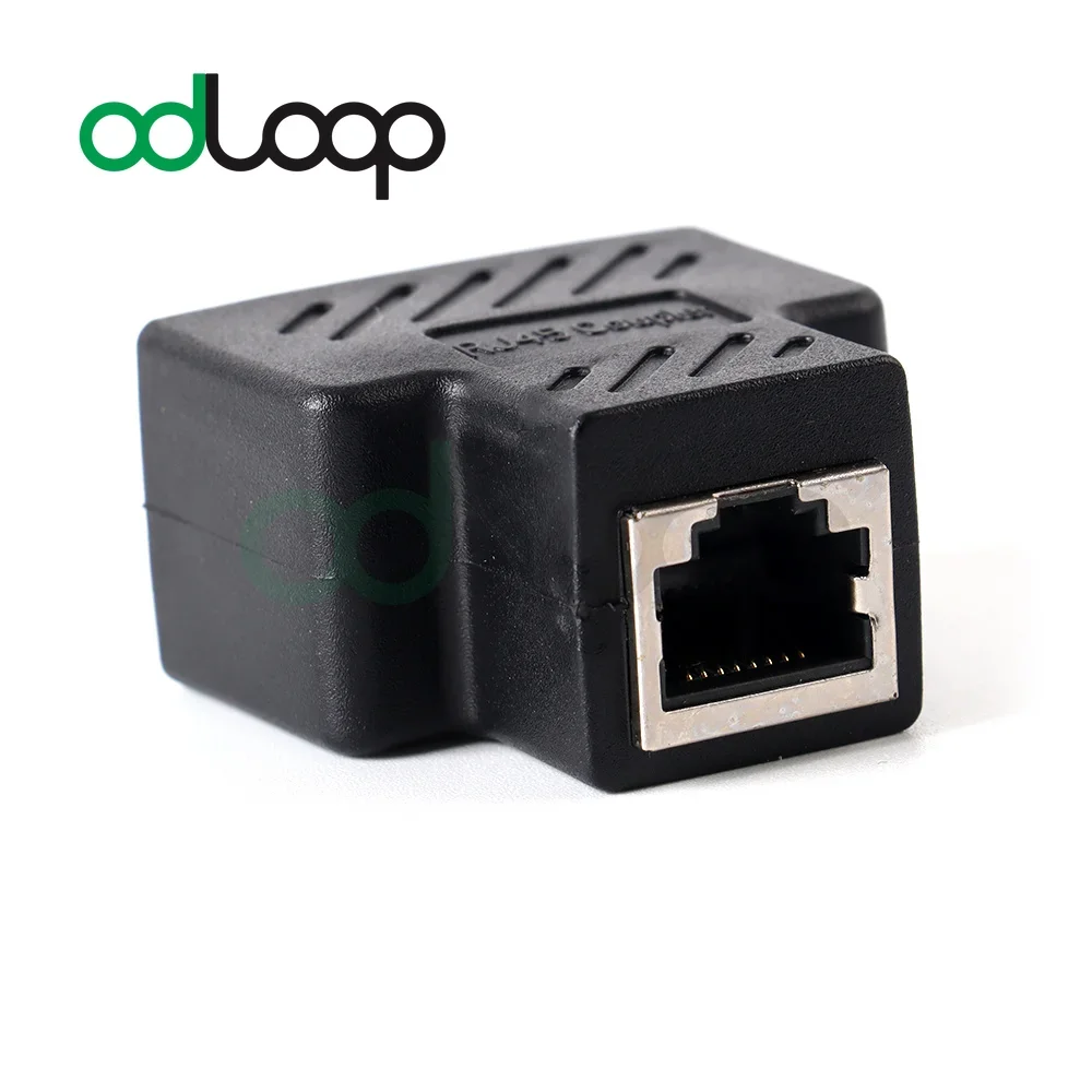 Odloop rede rj45 cabo porta de rede cabo divisor extensor plug adaptador conector (8 núcleo) dividido em dois divisor