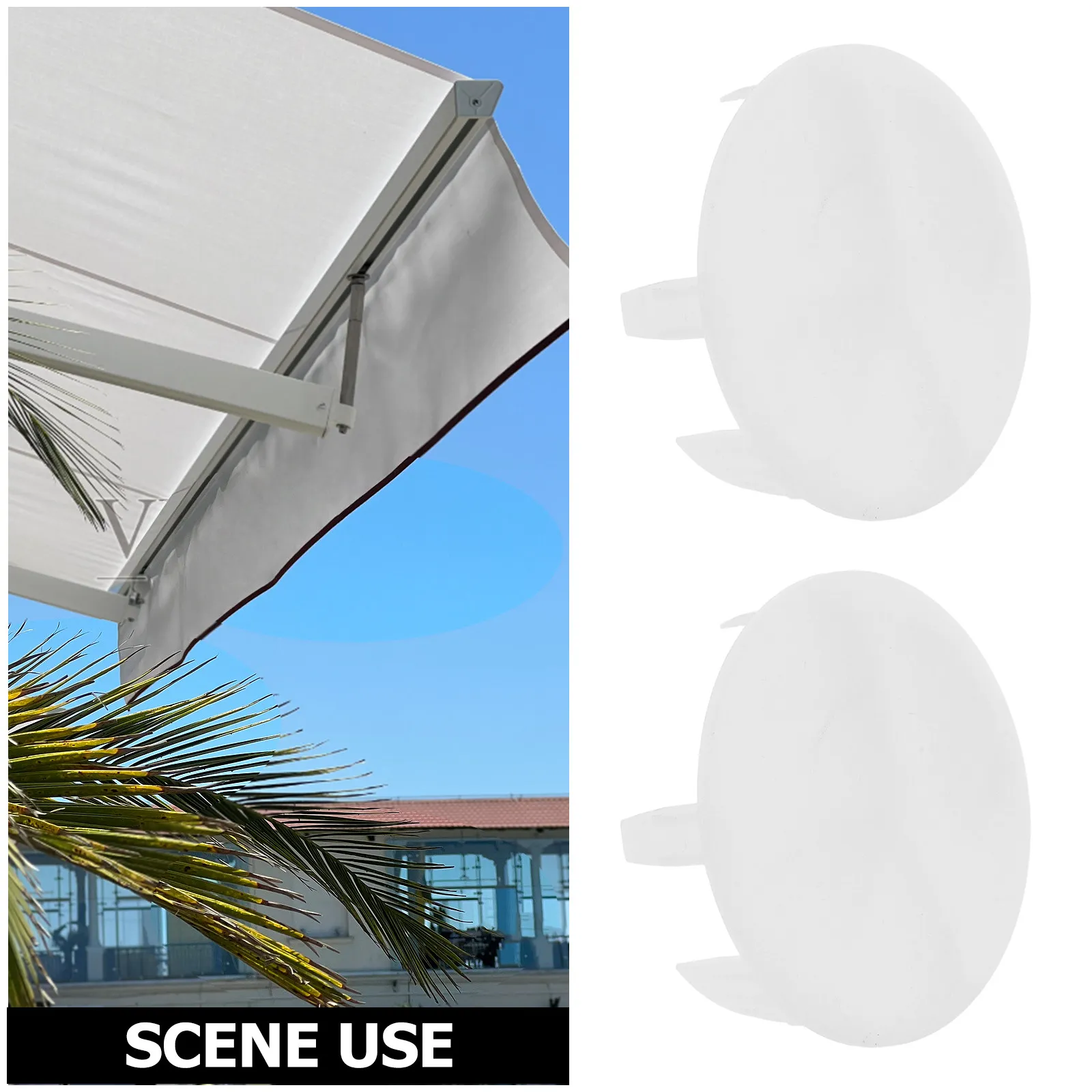2Pcs Outdoor Roller Shade End Caps Waterproof Awning Roller Blind Drum Plug Replacement Hand Crank Sunshade Parts Canopy