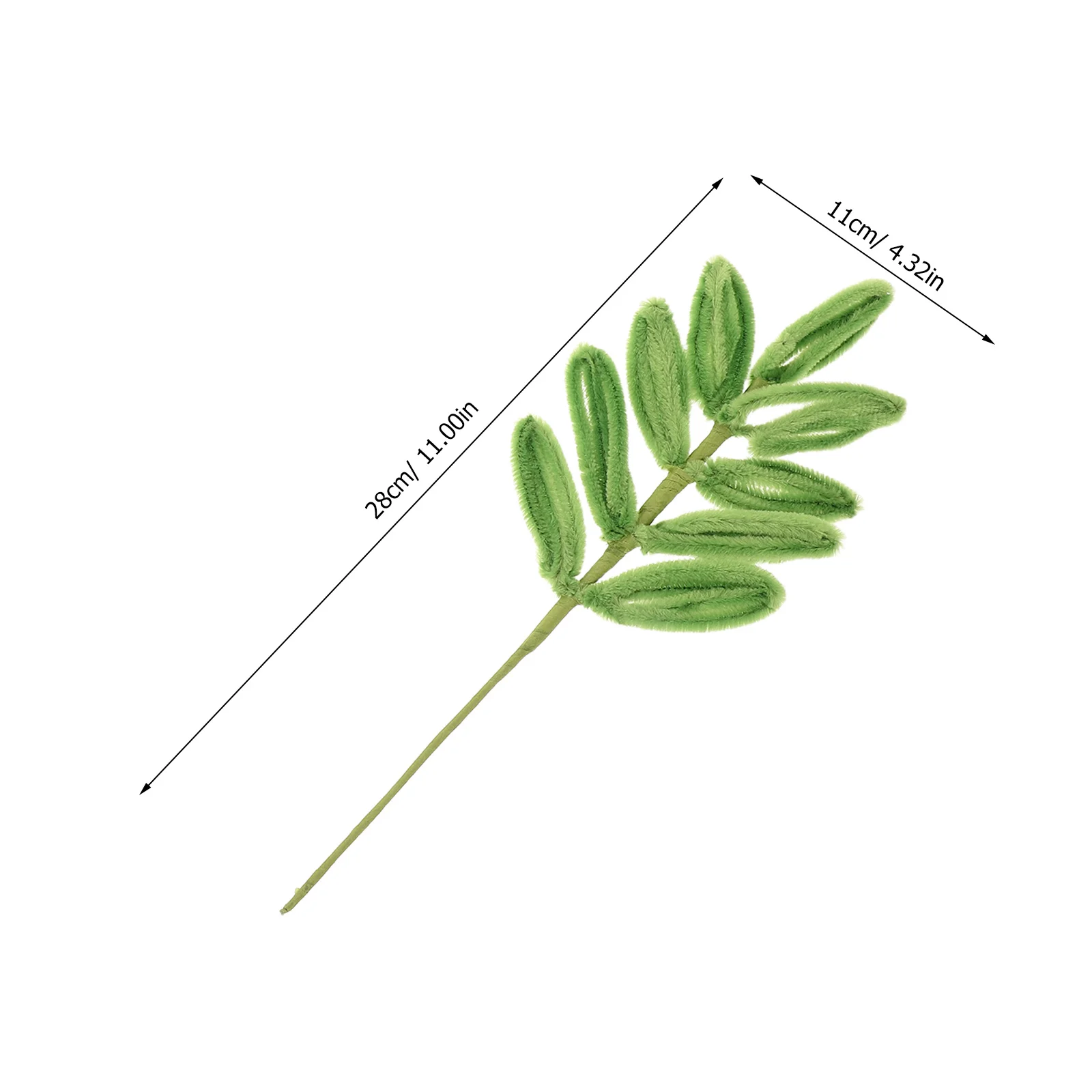 8pcs Green Chenille Stems Crafts Twisted Stick Leaves Vase Filler For Wedding Spring Christmas Centerpiece Decor Party Supplies