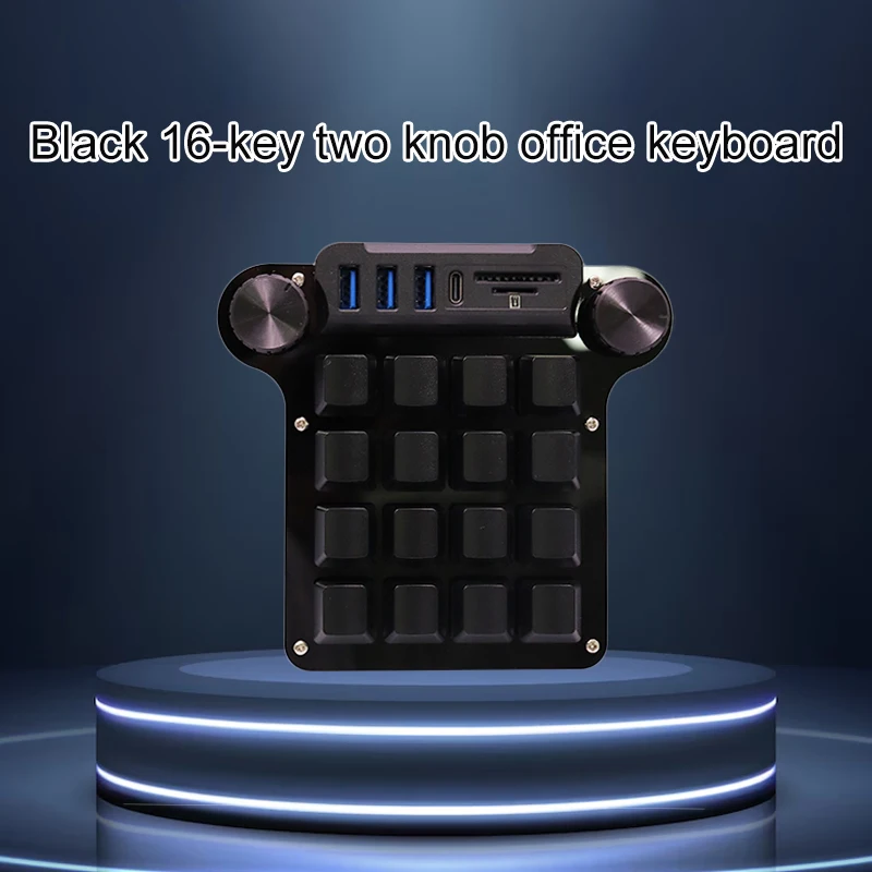 

16 Keys 2 Knob Programming Macro Custom DIY Mini Mechanical Keyboard Portable Switch Hot-swap Keypad For Gaming Office Media