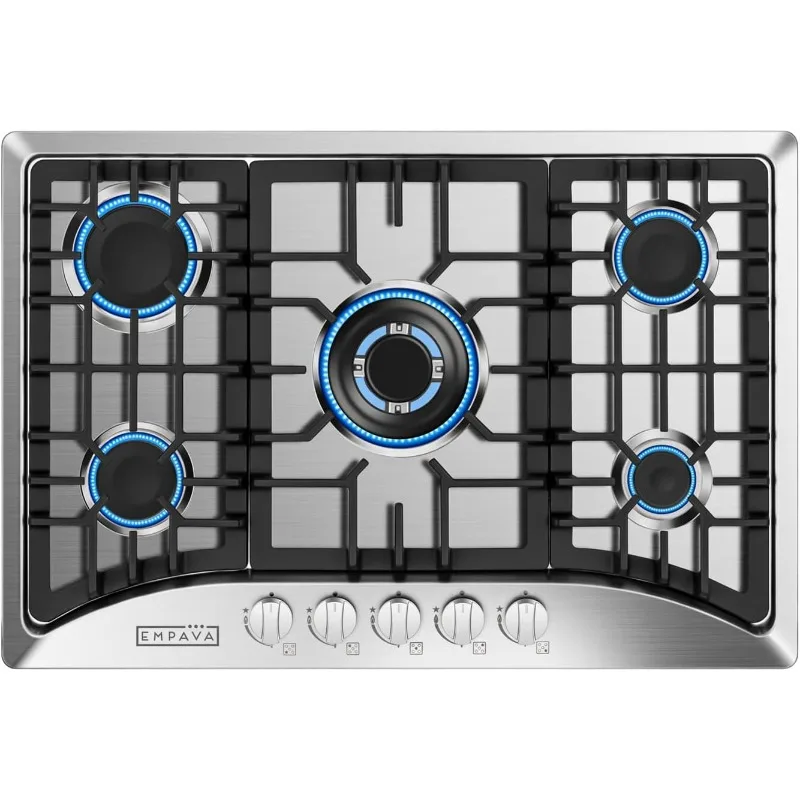 Empava 30 inch cooktop Gas with 5 Italy SABAF Burners, 30