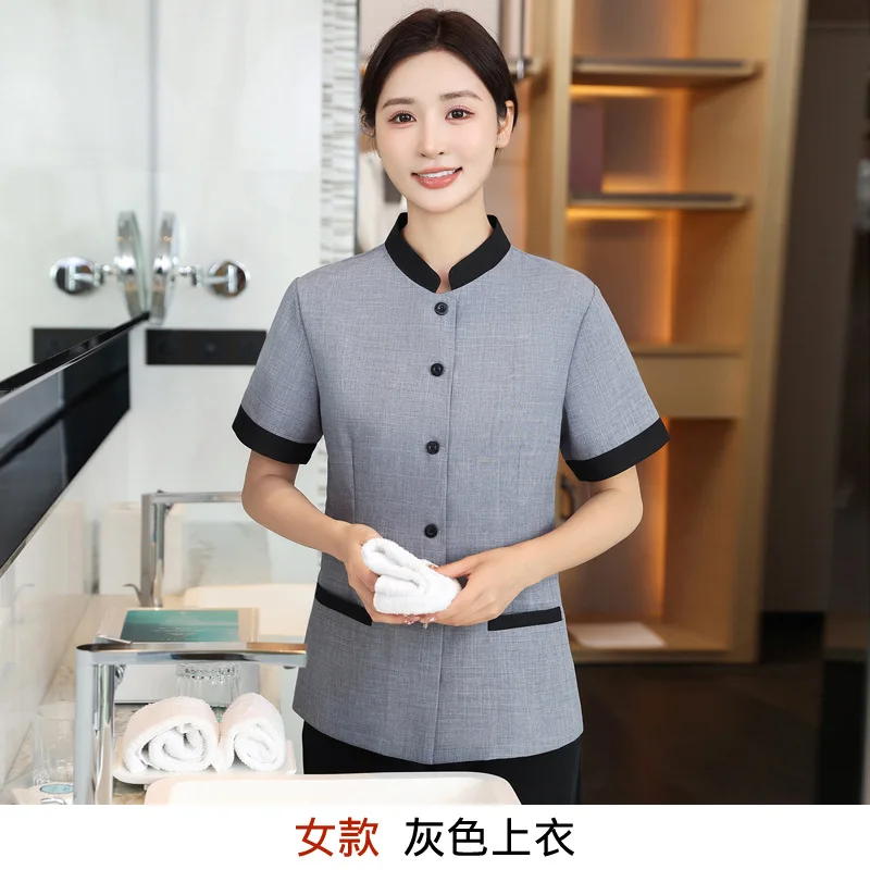 Krótki rękaw, uniform roboczy do zarządzania nieruchomościami, szpitala, centrum handlowego, czyszczenia podłóg, hotelowego personelu pokojowego PAWork U