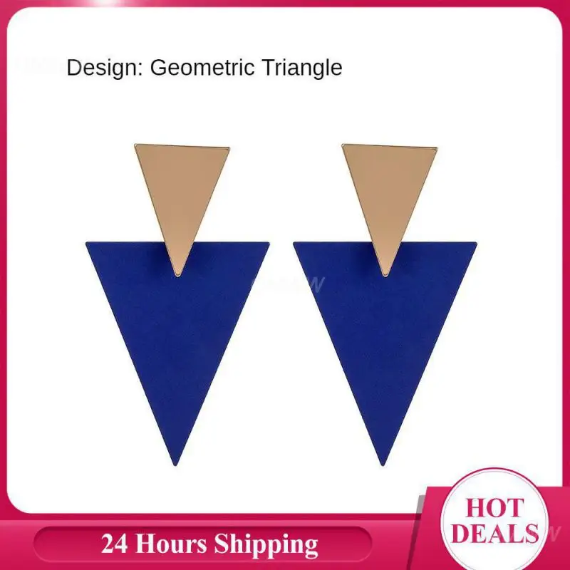 Blue Earrings Complicated Fashionable Trendy Geometric Earrings Triangle Earrings Fashion Accessories Popular Earrings Exclusive