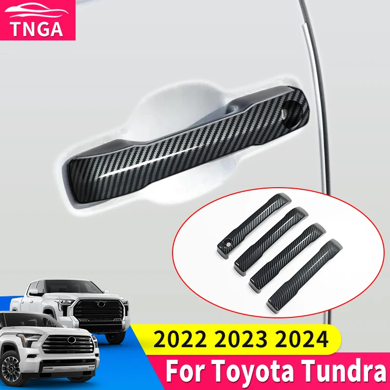 

Outside Door Handles Decoration Sticker For 2022 2023 2024 Toyota Tundra Sequoia Exterior upgraded Accessories Chrome Tuning