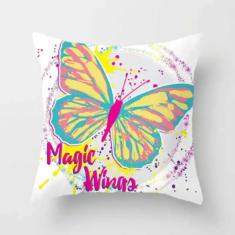 Office Living Room Home Pillowcase Watercolor Butterfly Pattern Pillowcase Car Ornaments