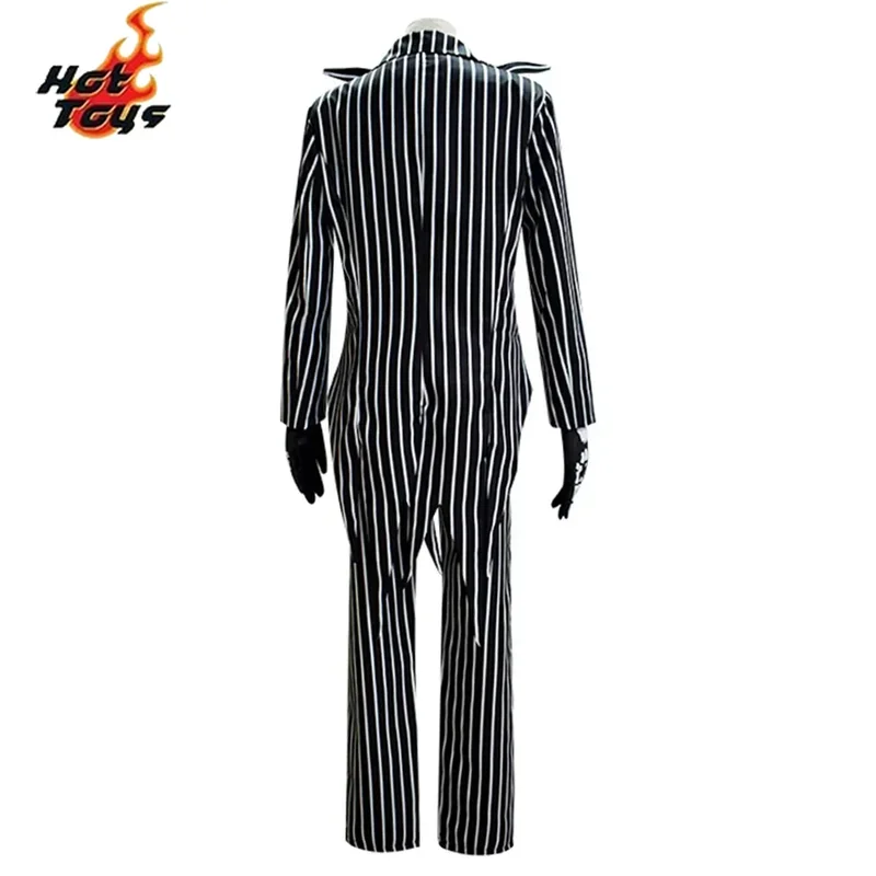 Adulto Kid Jack Skellington Costume Cosplay Natale Jack Uniforme Vestiti A Righe Vestito Da Uomo Spaventoso Horror Jack Costumi di Halloween