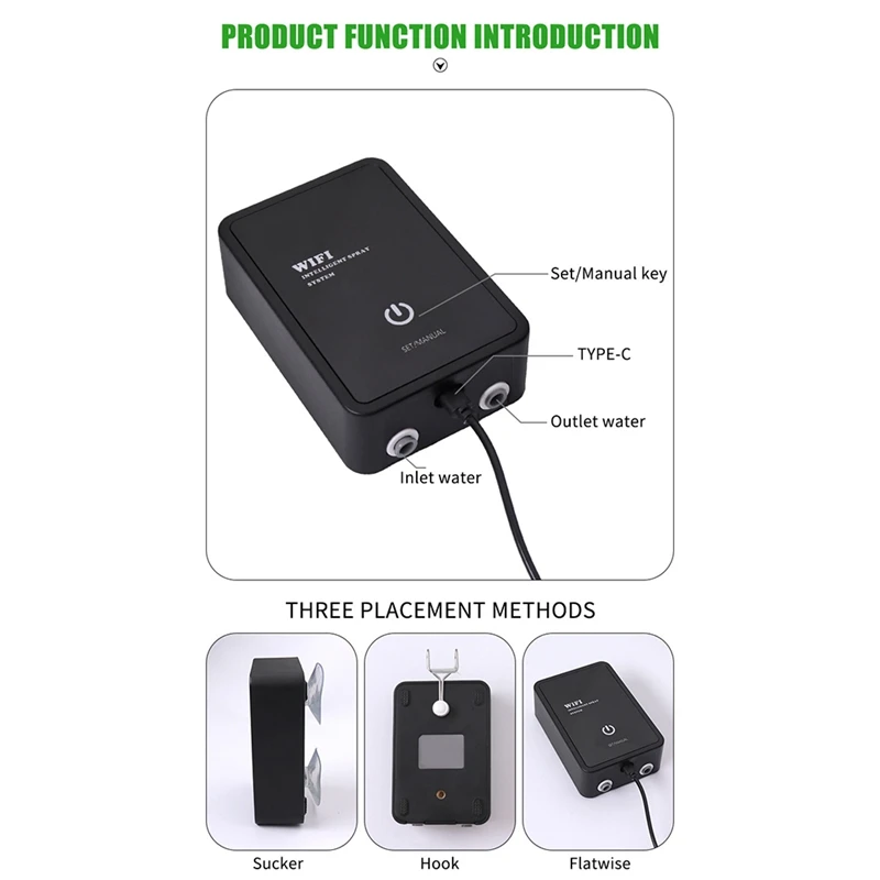 A84M-Wifi Smart Reptile Humidifier Timer Automatic Mist Rainforest Spray System Kit Sprinkler Controller Watering Kit