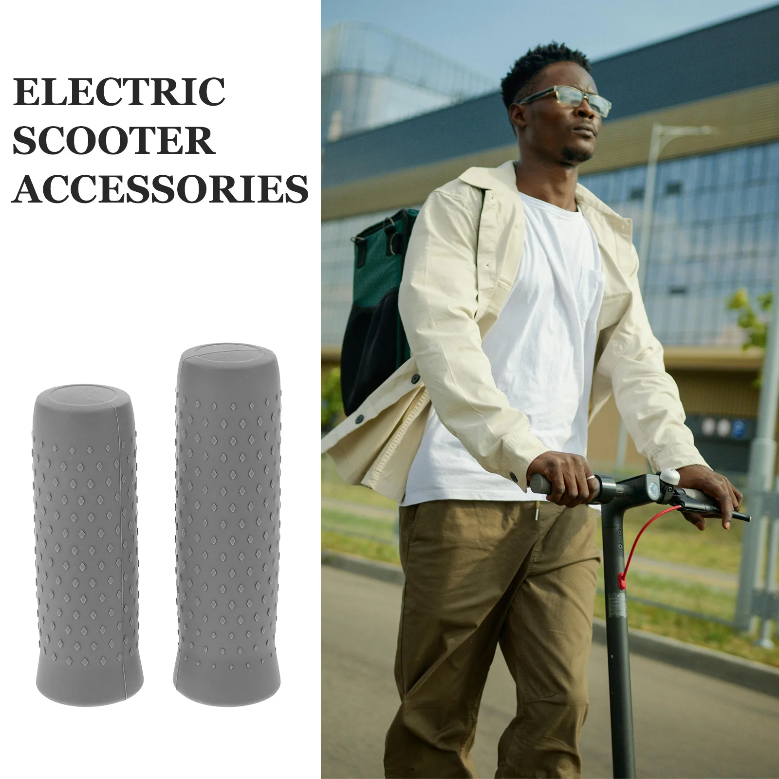 

1Pair Anti-Slip Scooter Handlebar Grips Soft Silicone Material Shockproof Personalize Your Scooter Grip Strength